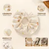 Beige cartoon-printed baby bib, pure cotton absorbent and leak-proof wiper full image
